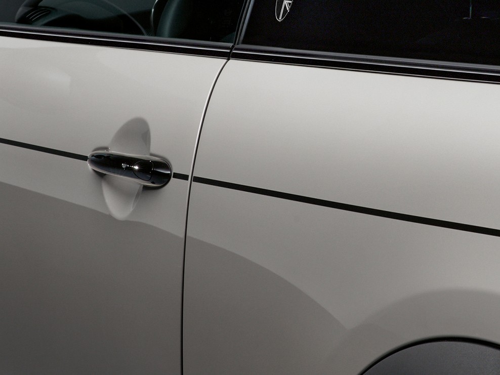 MINI lente en zomer – MINI zijstrepen piano black